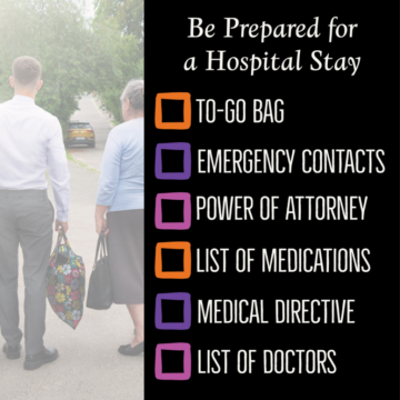 Checklist to prepare for a hospital stay