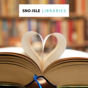book and Sno Isle Libraries logo