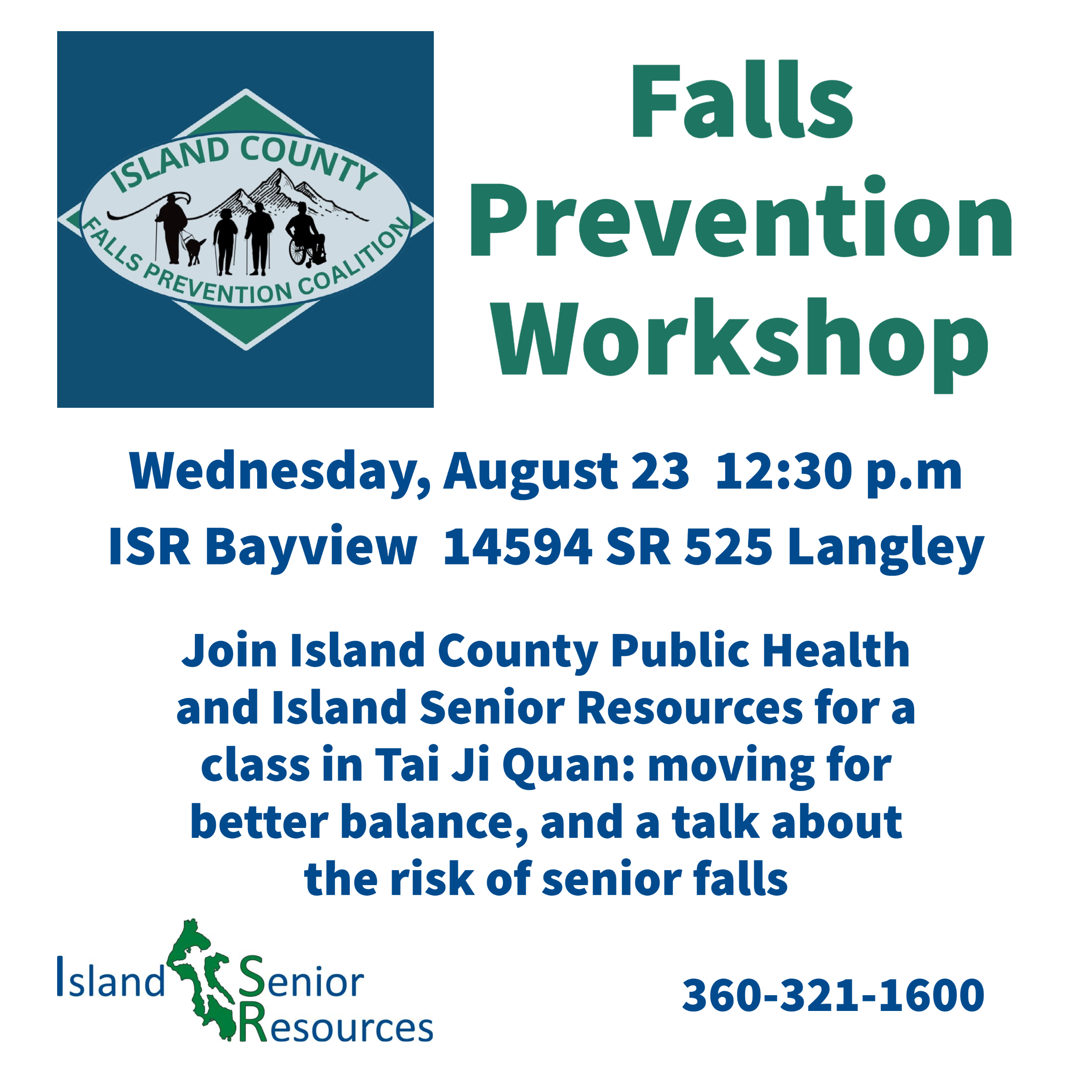 Falls Prevention Workshop in August